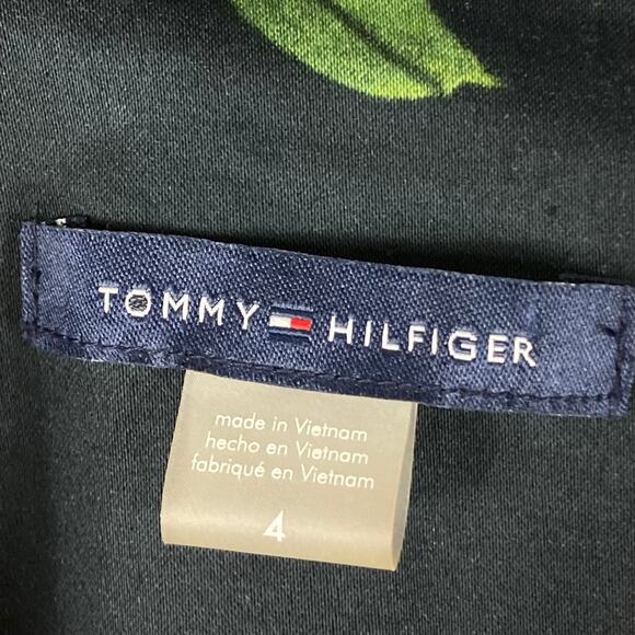 nwot TOMMY HILFIGER Blazer 4 Black Floral Logo-1-Button 1-Vent Cotton-Stretchy - Picture 4 of 16